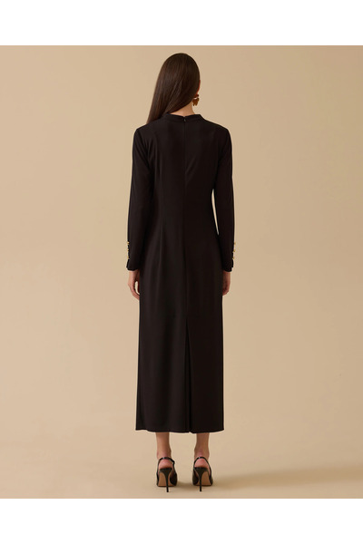 SCL Draped Crepe Dress with Metal Accessories