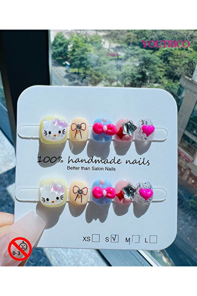 Youtrico Kids Press-on Nails - 100% Handmade Non-Toxic Safe for Ages 3+ Cute ...