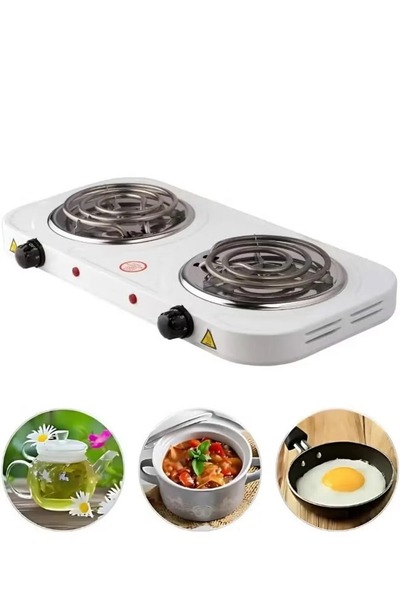 Primo Plus 2000W Portable Electric Double Coil Stove with Dual Control and 5 Level Temperature Control