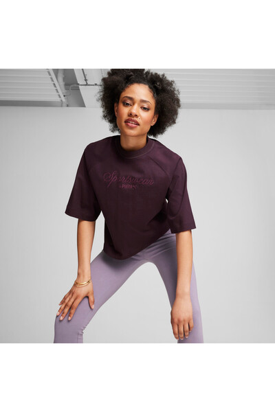 Puma Womens CLASSICS + Oversized Tee - Purple