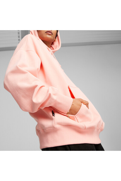 Puma Womens DOWNTOWN Oversized Graphic Hoodie - Pink