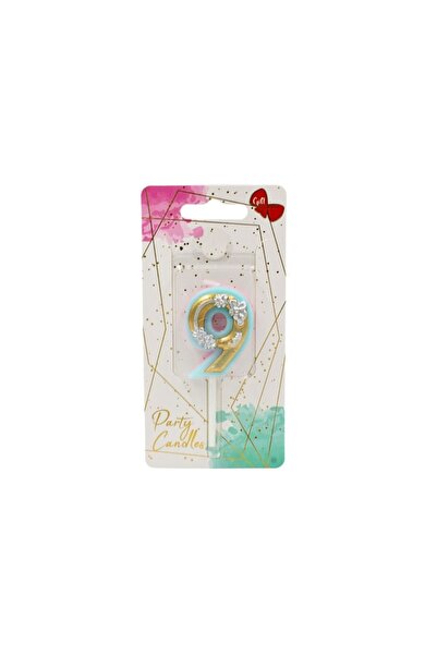 Gift Design Lumânare de ziua de naștere pentru tort, Giftdesign, numărul 9, c...