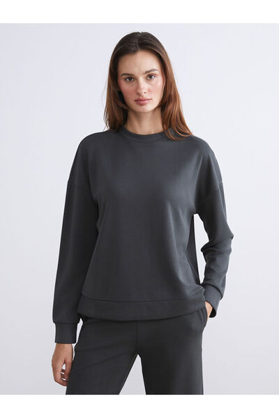 LC Waikiki Γυναικείο φούτερ Oversize από ανθρακί Modal Blend