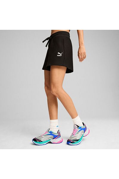 Puma Womens CLASSICS Ribbed Shorts - Black