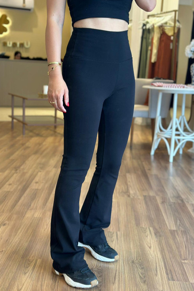 Unique Boutique Black Cotton Lycra Spanish Leggings