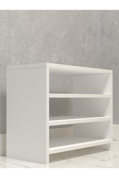 Kenzlife Kapaklı Ayakkabılık Bosnevi Mat Beyaz Suntalam 050*060*30 Dokuz Çift Ayakkabı Kapasitesi Arkalıksız