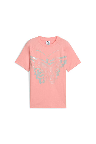 Puma Youth Girls Butterfly Vibe Logo Tee - Pink