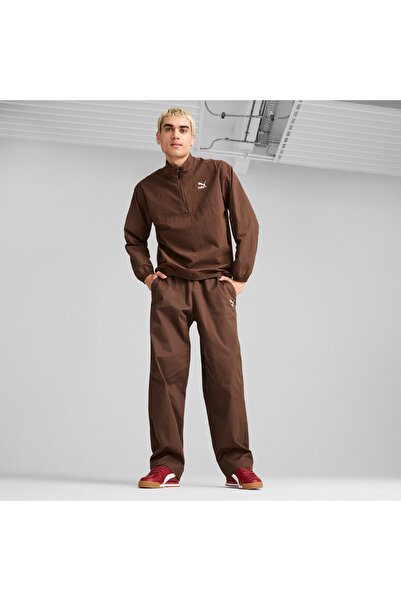 Puma Mens CLASSICS Woven Relaxed Crew - Brown