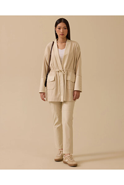 SCL Düğmeli Bilek Boy Suni Deri Pantolon