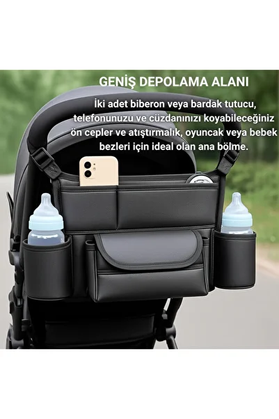 Polham Practical 8 Compartment Multifunctional Organizer Bag for Baby Stroller, Baby Cot, Diaper, Phone