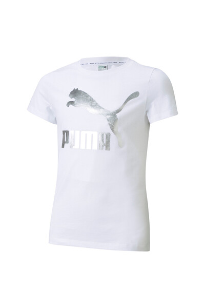Puma Youth Girls Classics Logo Tee - White