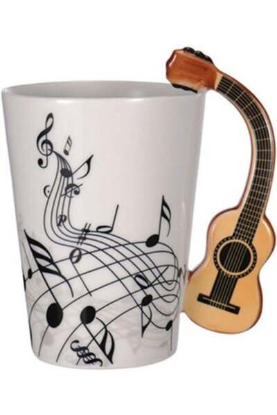 visionsa Ceramic mug with guitar handle
