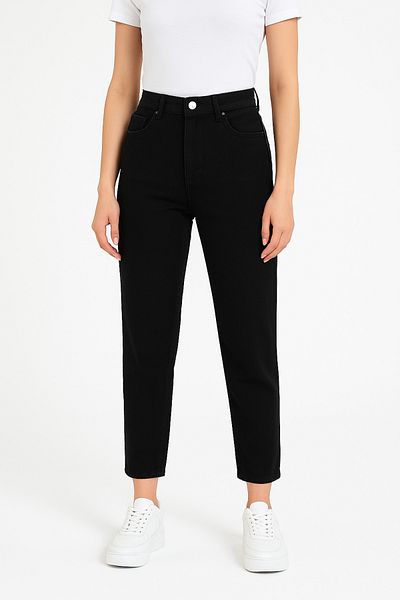 DELDNM Black Women's Black High Waist Jean Lycra Denim Pants