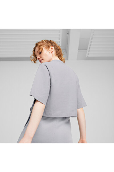 Puma Womens CLASSICS+ Oversized Tee - Gray