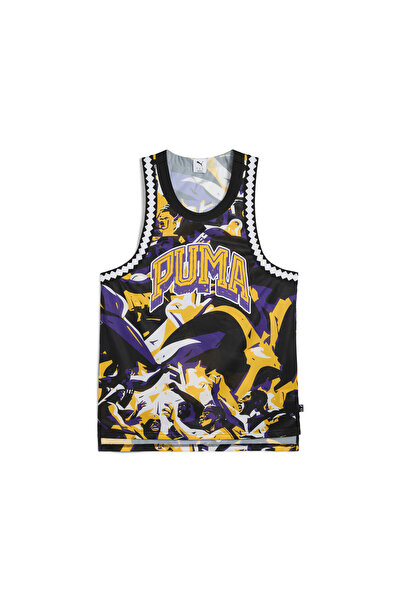 Puma Mens Rival Rage All-Over Print Mesh Tank - Purple