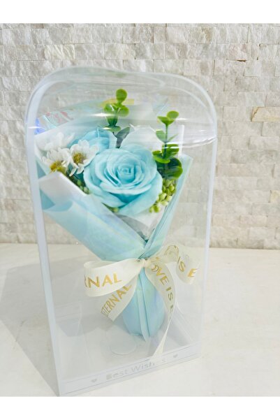 Luvi Handmade Kutulu💐Buket premium Özel seri Küçük boy💐Mavi