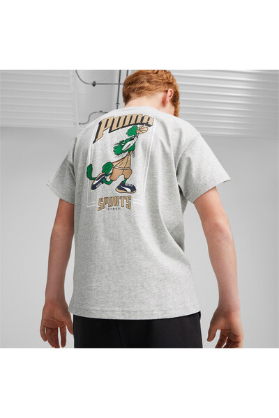 Puma Youth Boys FOR THE FANBASE Graphic Tee - Gray