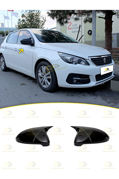 DG Power Peugeot 308 T9 2014 - 2021 Batman Yarasa Ayna Kapağı Parlak Siyah Ab...