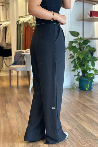 Unique Boutique Black Crepe Fabric Palazzo Trousers