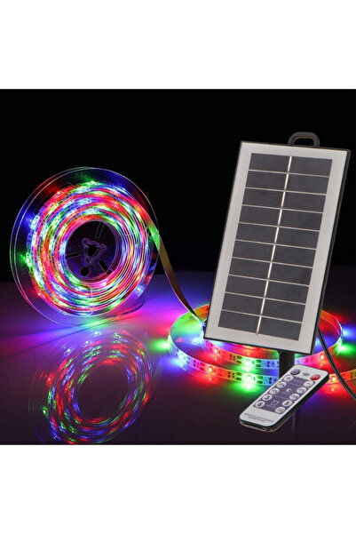 LDM Kit bandă LED solară RGB, reglabilă, senzor, exterior IP68, 300 lm, cu te...