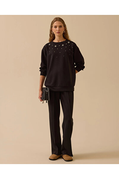 SEÇİL Round Neck Stone Sweatshirt