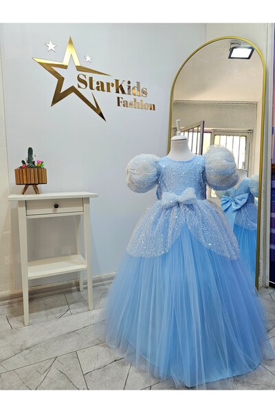 Star Kids Kız Çoçuk Sinderella Kostüm,Kız Çoçuk Abiye