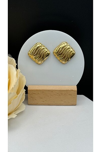Çelik Square Plate Earrings