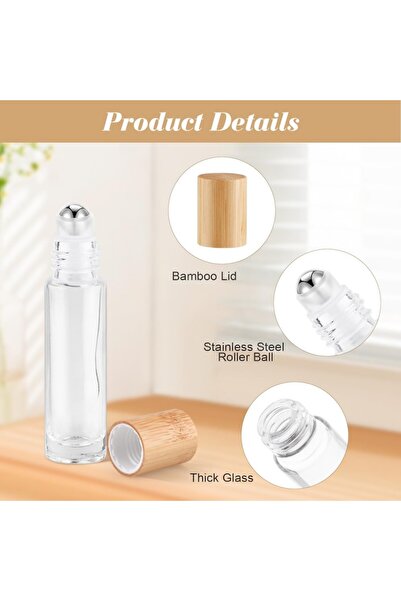 OEM Set 5 pcs Roll-on Matte Glass Bottles with Brown Cap 10ml