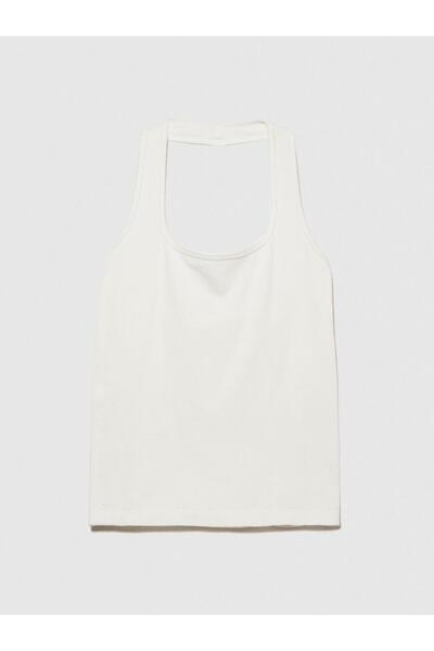 Sisley Women's Blouse Viscose Blend Slip over Neck Seamless Zero Sleeve Top 324P1Znjmh00B-Sis074