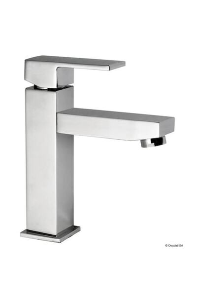 OSCULATI Bathroom Faucet - Square, Ceramic, Chrome-Plated Brass
