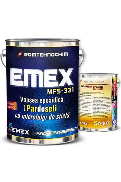 Emex Epoxy Floor Paint Package with Microflakes “Emex MFS-331” - Black - 20 Kg Can + Hardener