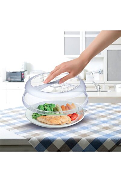 OEM Capac Cuptor Microunde, Transparent, Plastic, Diametru 24.5cm, Inaltime 7...