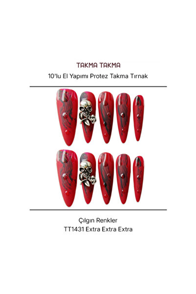 Takma Takma S Beden 10'lu Kırmızı Extra Extra Extra TT1431 Tekrar Kullanılabi...