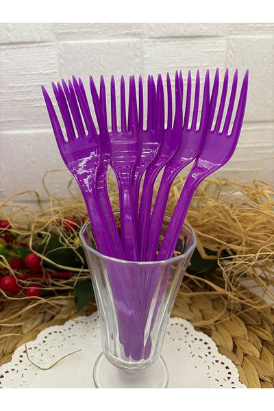 Deniz Party Store Purple Plastic Disposable Forks 25 Pieces