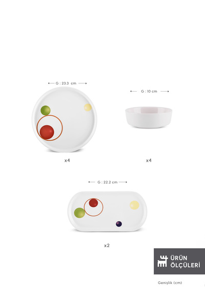 Karaca Color Pop 10 Parça 4 Kişilik Kahvaltı Takımı