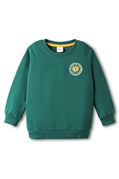 Babyhug 100% Cotton Full Sleeves Sweatshirt With Patch - Green