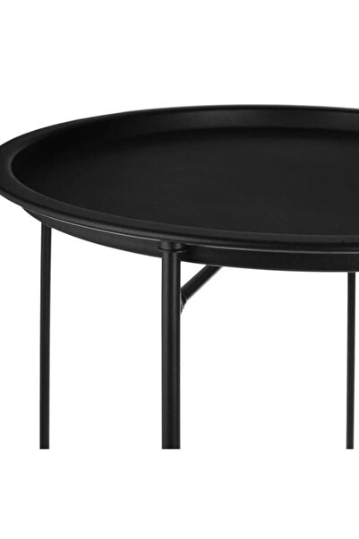 OEM Metal Auxiliary Table, Black, Ideal for Balcony, Terrace or Indoor Use, 46x52 cm