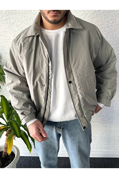 Baykombin Sokak Modası Unisex Oversize Crinkle Bomber Jacket