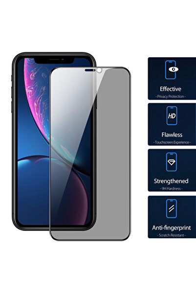 iShield Folie ecran Privacy pentru iPhone 11 / iPhone Xr, AntiSpy Tempered Gl...