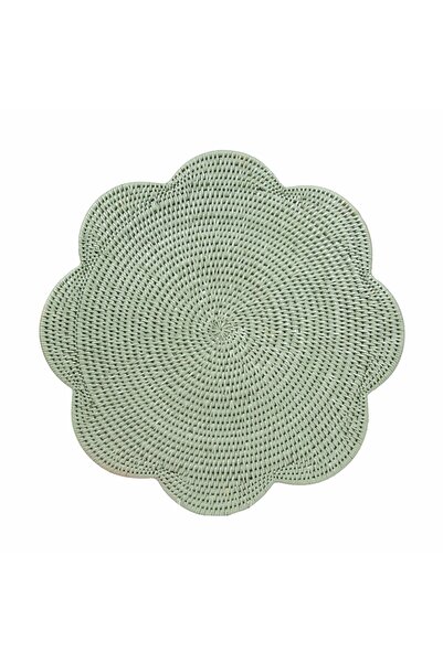 Caspari Covoraș de masă rotund din ratan în verde 1 covoraș de masă