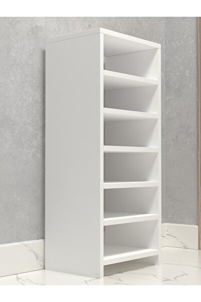 Kenzlife Ayakkabılık Konevi Mat Beyaz Suntalam 095*040*30 Oniki Çift Ayakkabı Kapasitesi Arkalıksız