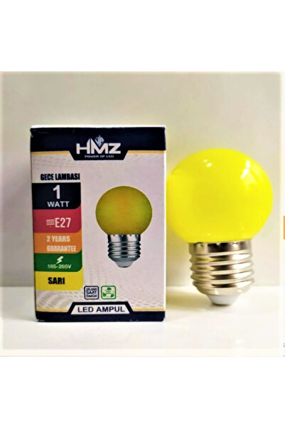 HMZ 1 w Led Sarı Gece Lambası Ampulu 1 Adet