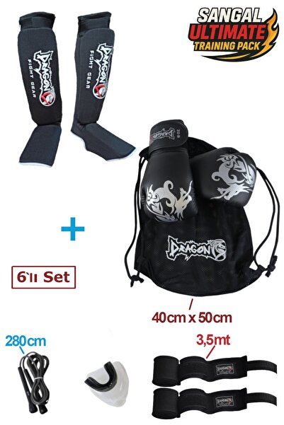 Dragondo Dragon Sangal Ii Boxing Gloves Set of 6 Boxing Gloves Crotch Protective Bandage Mouthguard Jump Rope Bag