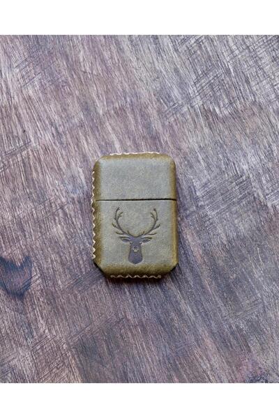 CACTUS Kişiye özel Hakiki deri Kaplama Çakmak Benzinli Çakmak - İsim Baskılı El