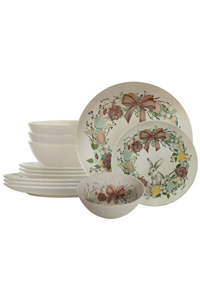 Cesiro Set farfurii, 12 piese, Cesiro, Decor Iepuras de Paste