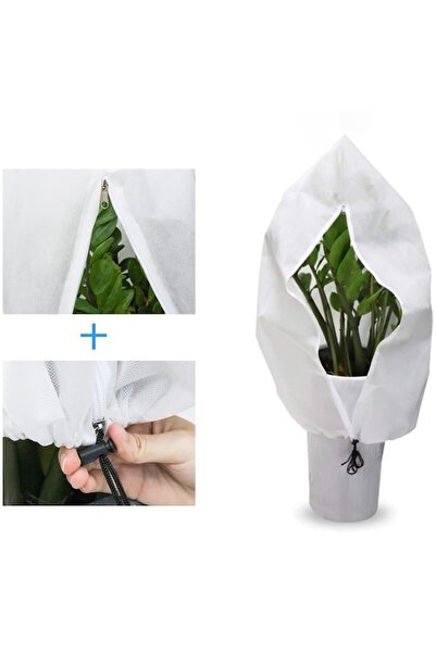 OEM Protective Cover for Plants, Fabric, Adjustable Cord, White 120cm x 180cm