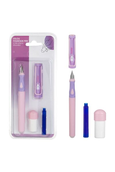 OEM Stilou cu peniță, model Bunny, cerneală termosensibilă albastră, dispozitiv de curățare a peniței, multicolor