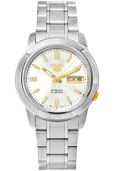 Seiko Men's 5 Automatic Watch with Analog Display and Stainless Steel Strap S...