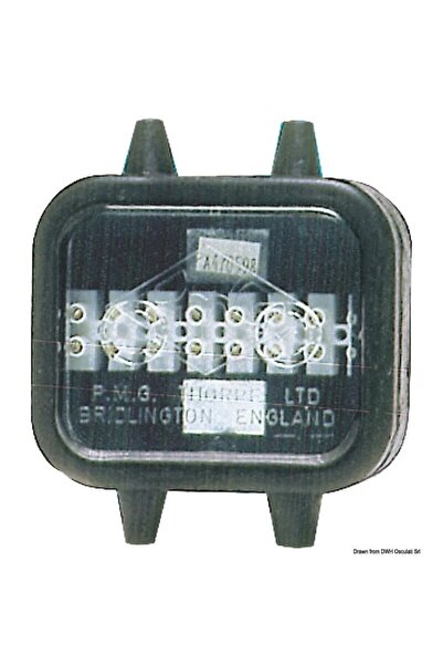 OSCULATI Borna Etansa 8 Poli, 14A cu Capac din Policarbonat Transparent