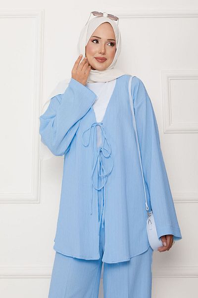 EBRUTESETTÜR Kimono Set with Tie Front